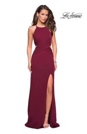La Femme 27070 prom dress images.  La Femme 27070 is available in these colors: Black, Burgundy, White.
