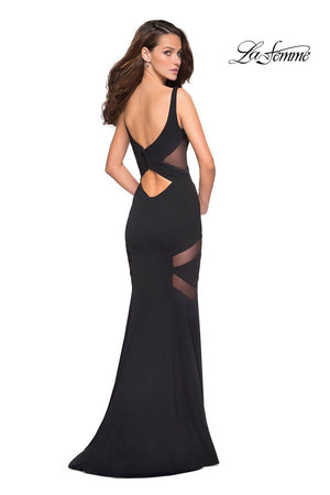 La Femme 27104 prom dress images.  La Femme 27104 is available in these colors: Black.