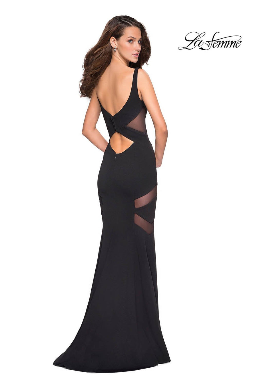 La Femme 27104 prom dress images.  La Femme 27104 is available in these colors: Black.