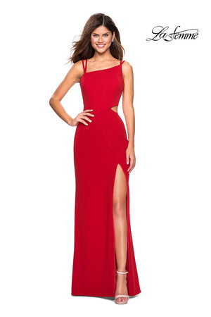 La Femme 27126 prom dress images.  La Femme 27126 is available in these colors: Black, Red, Royal Blue, White, Yellow.