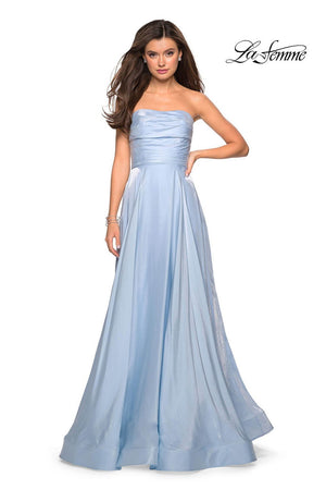 La Femme 27130 prom dress images.  La Femme 27130 is available in these colors: Cloud Blue, Dark Berry, Lavender, Teal.