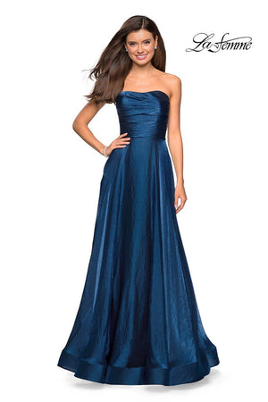 La Femme 27130 prom dress images.  La Femme 27130 is available in these colors: Cloud Blue, Dark Berry, Lavender, Teal.