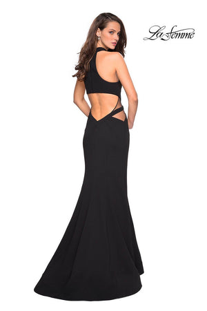 La Femme 27147 prom dress images.  La Femme 27147 is available in these colors: Black.