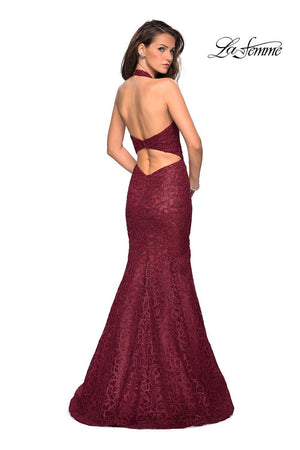 La Femme 27228 prom dress images.  La Femme 27228 is available in these colors: Black, Burgundy, Light Gold, Light Pink.