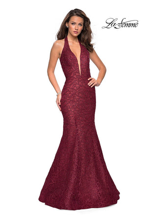 La Femme 27228 prom dress images.  La Femme 27228 is available in these colors: Black, Burgundy, Light Gold, Light Pink.