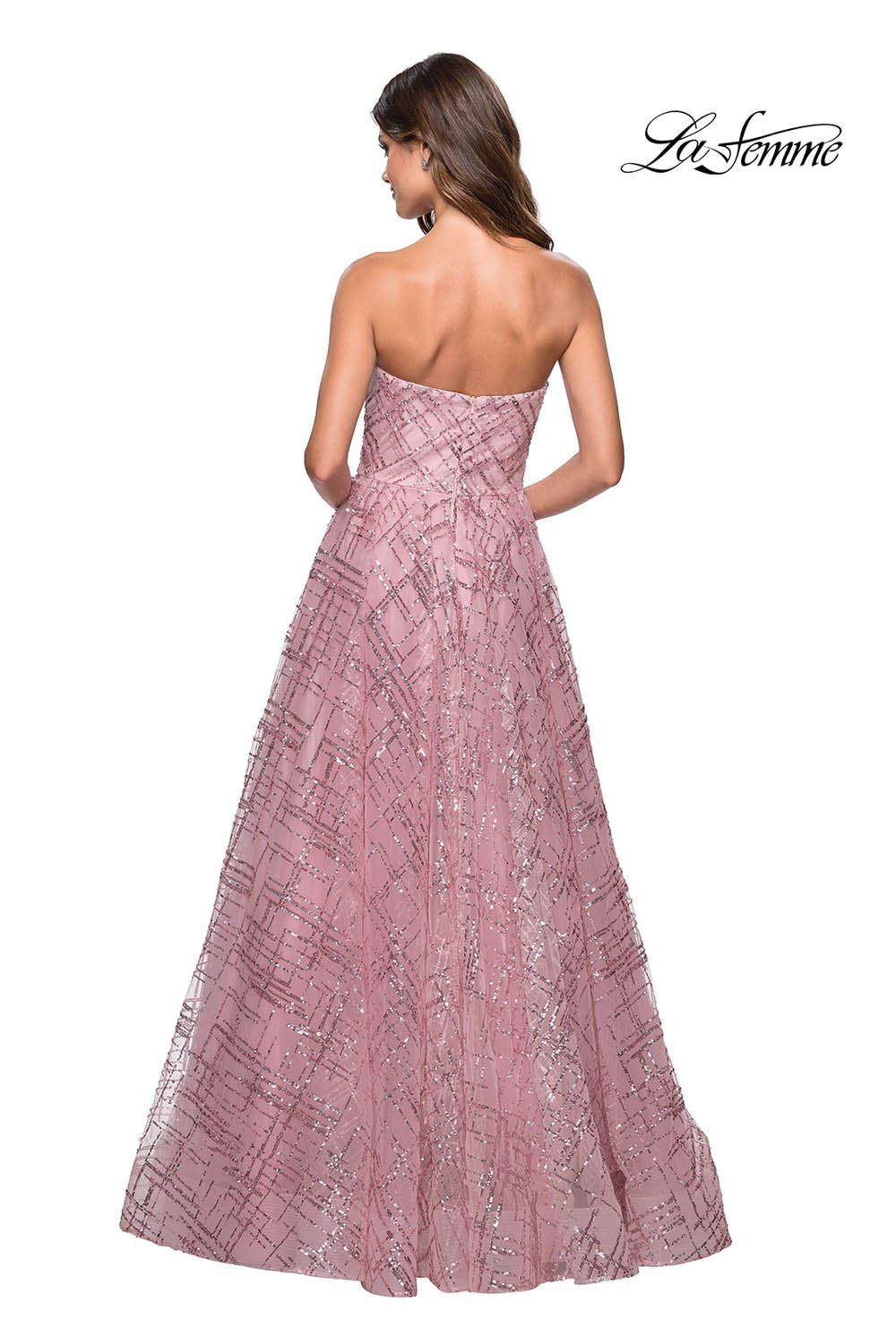 La Femme 27237 prom dress images.  La Femme 27237 is available in these colors: Lilac Mist, Mauve.