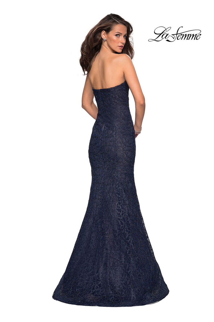 La Femme 27267 prom dress images.  La Femme 27267 is available in these colors: Black, Light Gold, Light Pink, Navy.