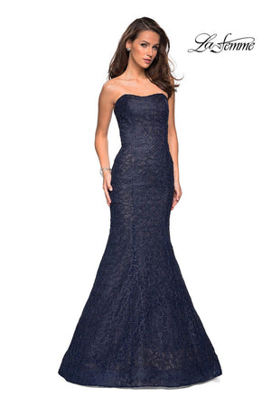 La Femme 27267 prom dress images.  La Femme 27267 is available in these colors: Black, Light Gold, Light Pink, Navy.