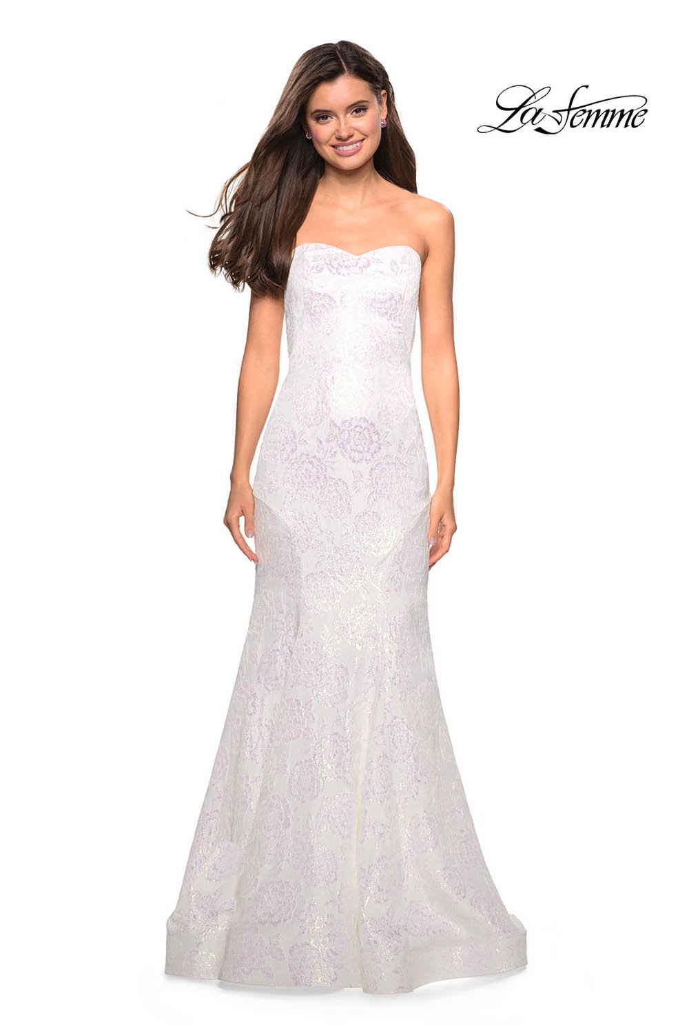 La Femme 27286 prom dress images.  La Femme 27286 is available in these colors: Black Gold, Light Blue, White.
