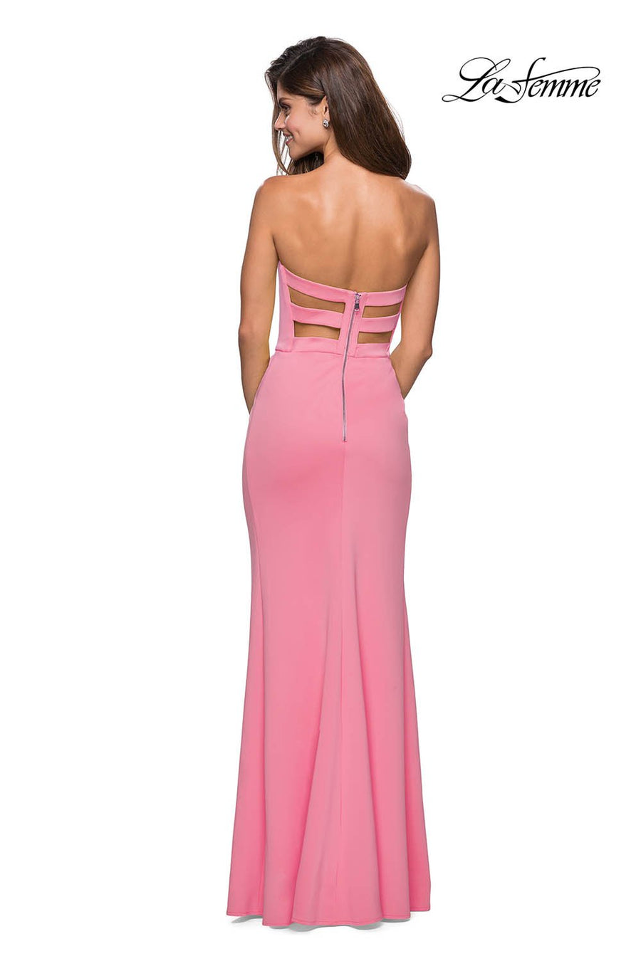 La Femme 27335 prom dress images.  La Femme 27335 is available in these colors: Yellow.