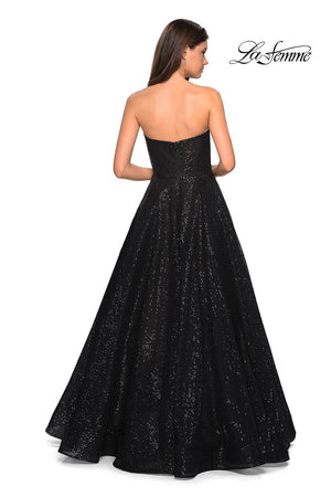La Femme 27467 prom dress images.  La Femme 27467 is available in these colors: Black.
