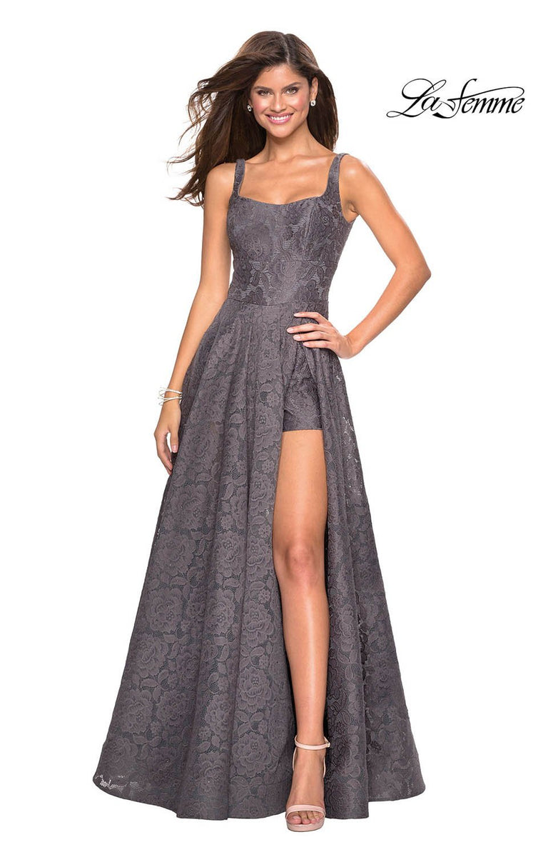 metallic grey prom dresses La Femme 27476 Dress - Formal Approach