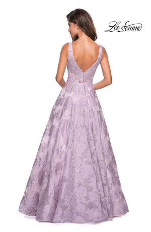 La Femme 27505 prom dress images.  La Femme 27505 is available in these colors: Lavender, Light Pink, Silver.