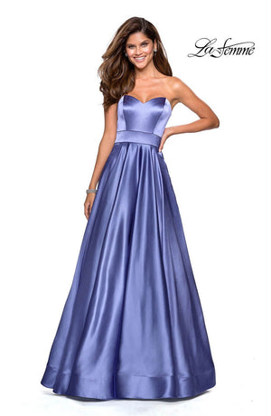 La Femme 27506 prom dress images.  La Femme 27506 is available in these colors: Dark Periwinkle, Rose Gold, Teal.