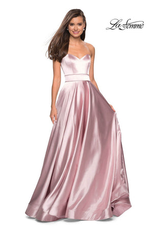 La Femme 27506 prom dress images.  La Femme 27506 is available in these colors: Dark Periwinkle, Rose Gold, Teal.