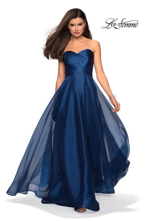 La Femme 27515 prom dress images.  La Femme 27515 is available in these colors: Mauve, Navy, Orchid, Red, White.