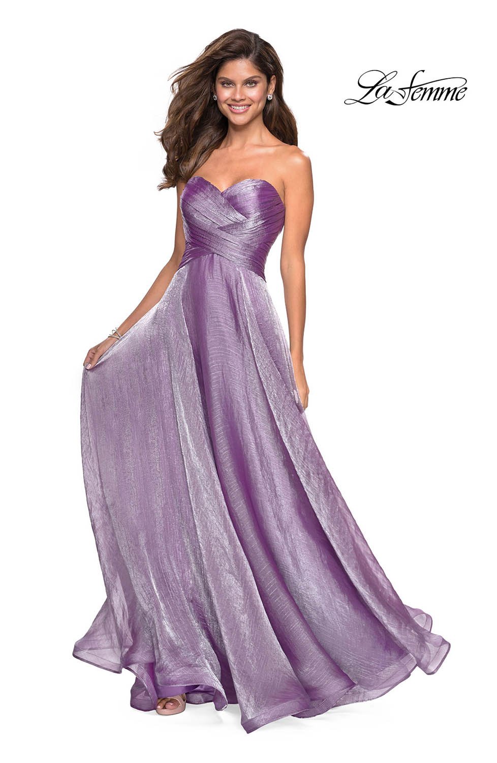 La Femme 27515 prom dress images.  La Femme 27515 is available in these colors: Mauve, Navy, Orchid, Red, White.