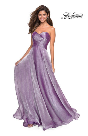 La Femme 27515 prom dress images.  La Femme 27515 is available in these colors: Mauve, Navy, Orchid, Red, White.