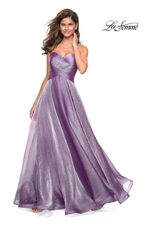 La Femme 27515 prom dress images.  La Femme 27515 is available in these colors: Mauve, Navy, Orchid, Red, White.