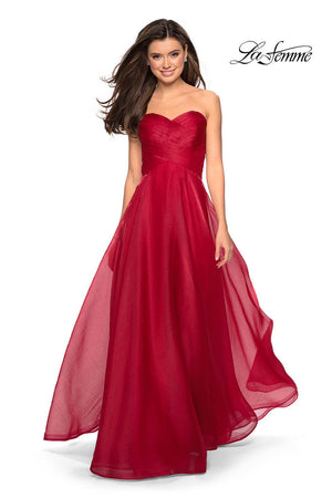 La Femme 27515 prom dress images.  La Femme 27515 is available in these colors: Mauve, Navy, Orchid, Red, White.