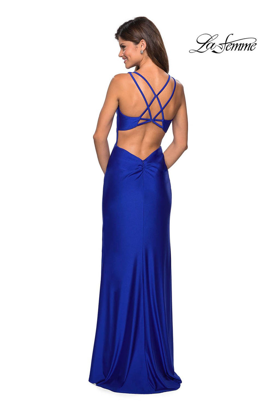 La Femme 27602 prom dress images.  La Femme 27602 is available in these colors: Black, Hot Fuchsia, Royal Blue, Yellow.