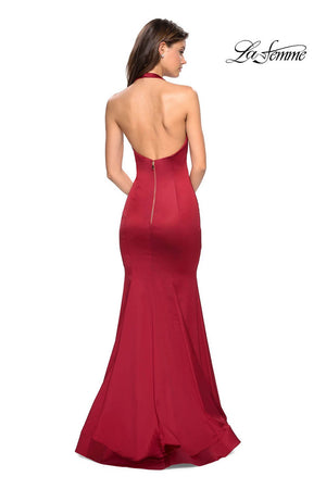 La Femme 27653 prom dress images.  La Femme 27653 is available in these colors: Black, Emerald, Red.