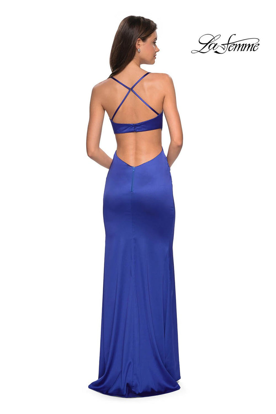 La Femme 27682 prom dress images.  La Femme 27682 is available in these colors: Hot Fuchsia, Royal Blue.