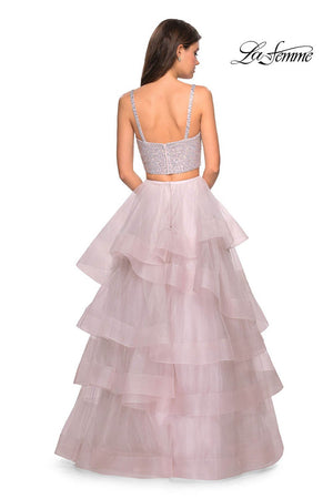 La Femme 27716 prom dress images.  La Femme 27716 is available in these colors: Mauve.
