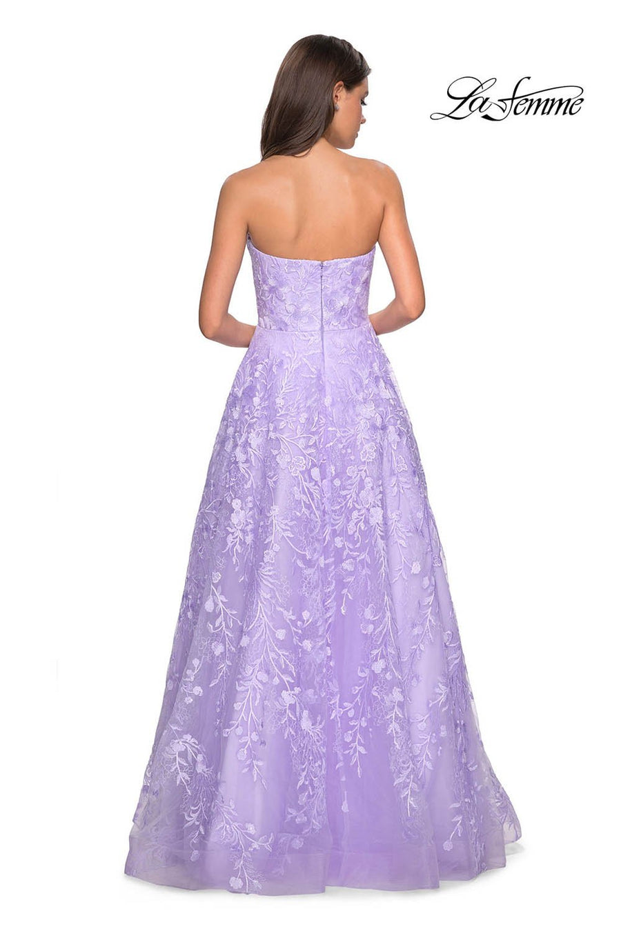La Femme 27746 prom dress images.  La Femme 27746 is available in these colors: Burgundy, Cloud Blue, Lavender, Navy, Yellow.