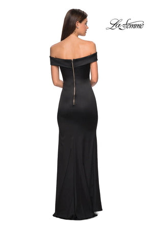 La Femme 27752 prom dress images.  La Femme 27752 is available in these colors: Black, Emerald, Navy, Nude, Red, Teal.