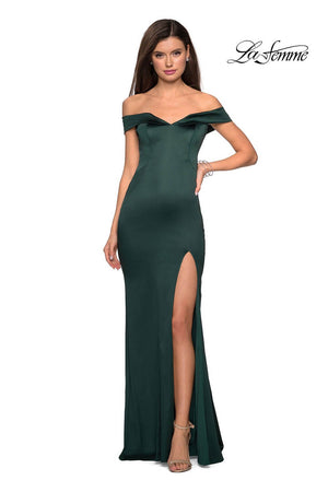 La Femme 27752 prom dress images.  La Femme 27752 is available in these colors: Black, Emerald, Navy, Nude, Red, Teal.
