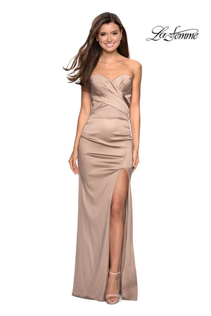 La Femme 27780 prom dress images.  La Femme 27780 is available in these colors: Forest Green, Fuchsia, Gold.