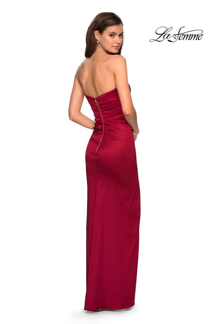 La Femme 27787 prom dress images.  La Femme 27787 is available in these colors: Black, Burgundy.