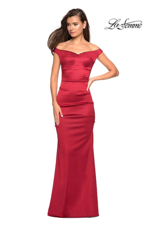 La Femme 27821 prom dress images.  La Femme 27821 is available in these colors: Red.