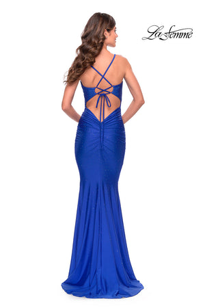 La Femme 30996 prom dress images.  La Femme 30996 is available in these colors: Black, Red, Royal Blue, Royal Purple.