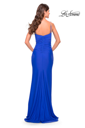 La Femme 31107 prom dress images.  La Femme 31107 is available in these colors: Red, Royal Blue, Sage.