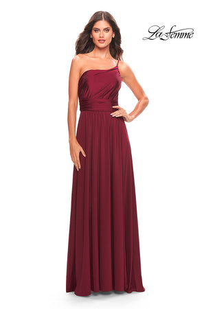 La Femme 31170 prom dress images.  La Femme 31170 is available in these colors: Dark Berry, Mauve, Navy.