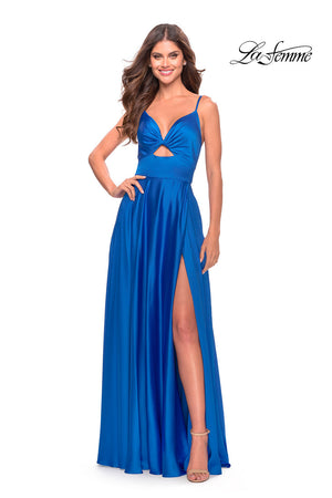 La Femme 31193 prom dress images.  La Femme 31193 is available in these colors: Red, Royal Blue.