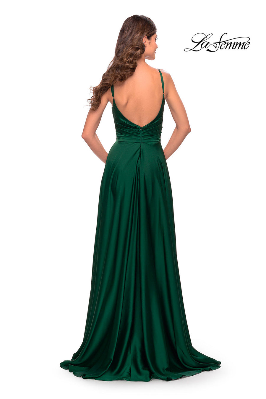 La Femme 31233 prom dress images.  La Femme 31233 is available in these colors: Emerald, Navy, Wine.