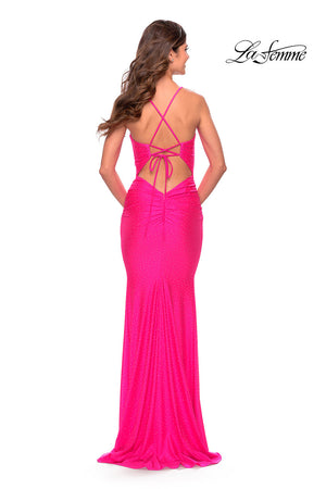 La Femme 31237 prom dress images.  La Femme 31237 is available in these colors: Light Periwinkle, Neon Pink.