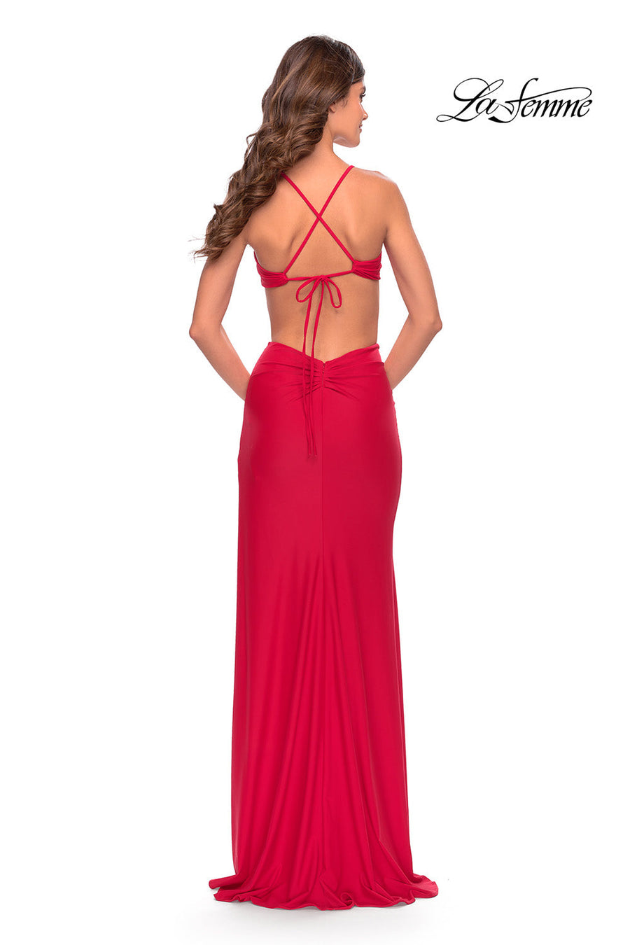 La Femme 31292 prom dress images.  La Femme 31292 is available in these colors: Black, Red, Royal Blue.
