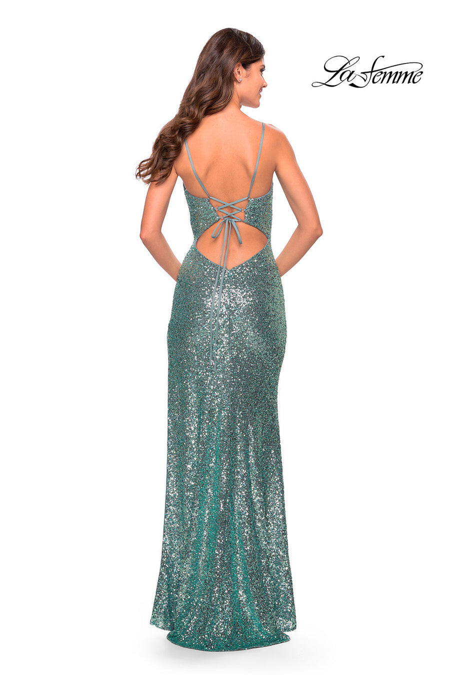 La Femme 31298 prom dress images.  La Femme 31298 is available in these colors: Mint, Neon Pink.