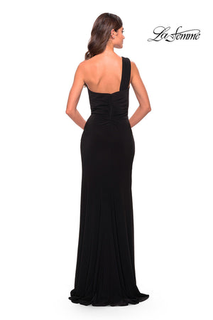 La Femme 31357 prom dress images.  La Femme 31357 is available in these colors: Black.