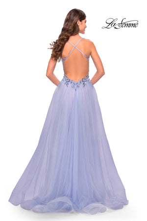 La Femme 31369 prom dress images.  La Femme 31369 is available in these colors: Light Periwinkle, Sage.