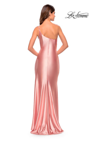 La Femme 31391 prom dress images.  La Femme 31391 is available in these colors: Black, Blush, Bronze, Dark Emerald, Red, Royal Blue, Royal Purple, Silver.