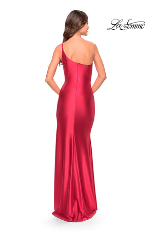 La Femme 31391 prom dress images.  La Femme 31391 is available in these colors: Black, Blush, Bronze, Dark Emerald, Red, Royal Blue, Royal Purple, Silver.