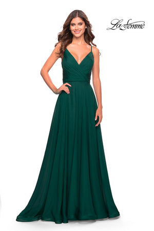 La Femme 31500 prom dress images.  La Femme 31500 is available in these colors: Dark Emerald, Lavender, Red.