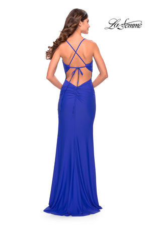 La Femme 31516 prom dress images.  La Femme 31516 is available in these colors: Black, Red, Royal Blue.