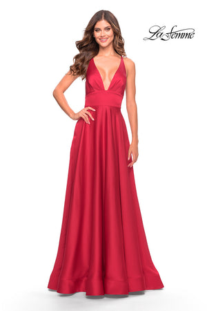 La Femme 31533 prom dress images.  La Femme 31533 is available in these colors: Red, Royal Blue, Royal Purple.