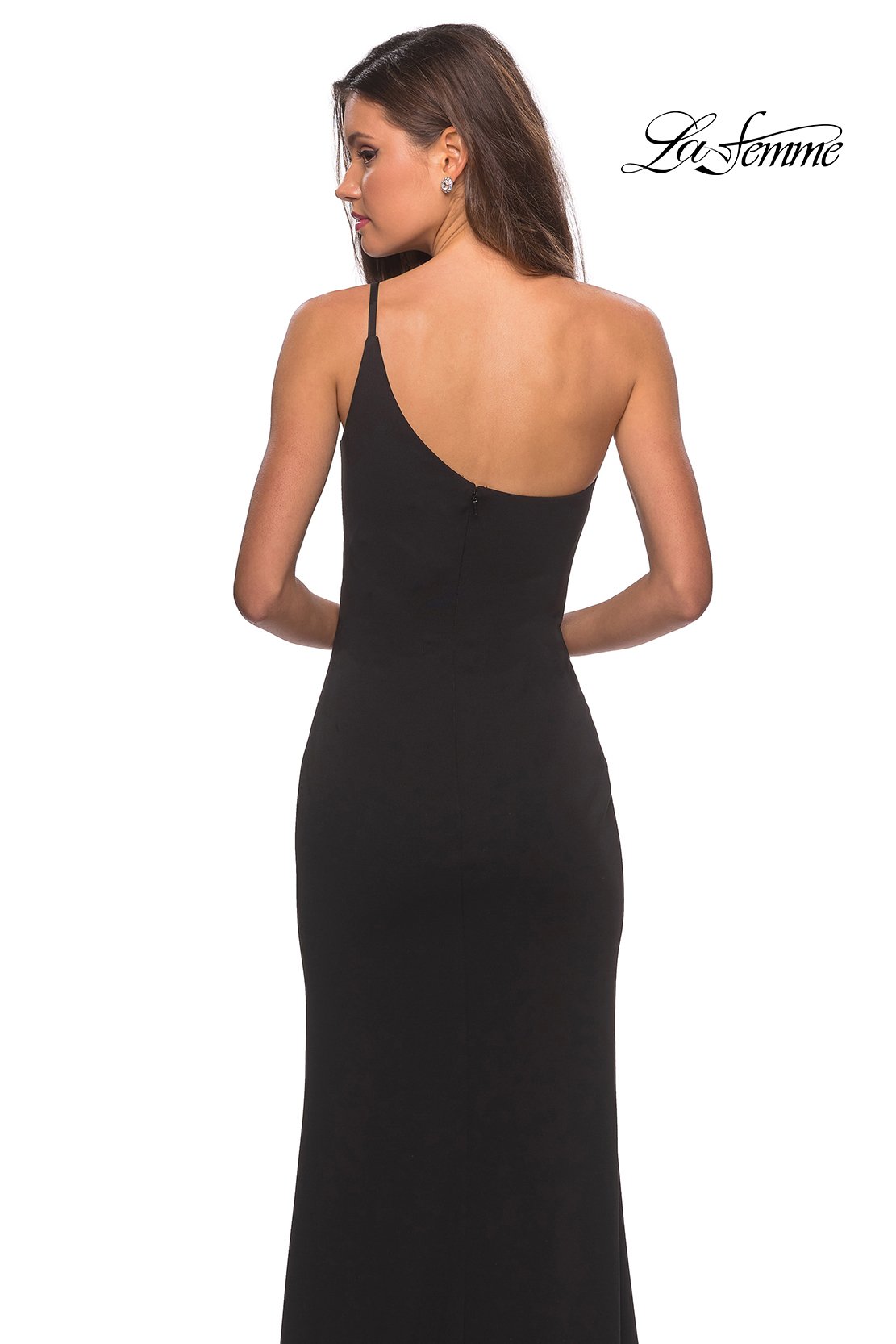 La Femme 28176 prom dress images.  La Femme 28176 is available in these colors: Black, Burgundy, White, Yellow.